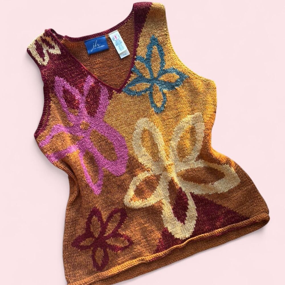 JH Collectibles Women's Orange and Pink Knit Vest